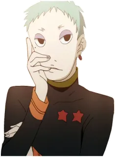 🤔 anime, character, stars, uniform, green hair telegram sticker