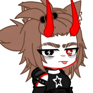 🚬 gacha, anime, character, devil, horns, star telegram sticker