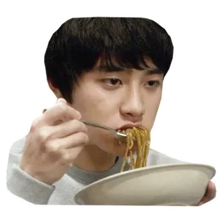 🍜 comiendo, fideos, comida, asiático whatsapp sticker