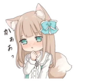 🐱 かあ? Anime, Katmeisje, Manga, Schattig whatsapp sticker