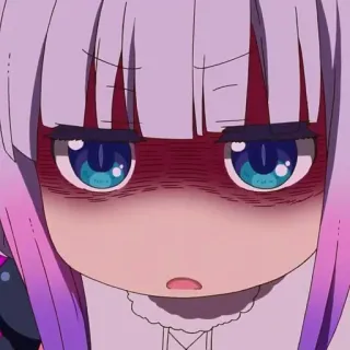💜 Kanna Kamui Miss Kobayashi's Dragon Maid anime, Kanna, drago, carino, arrabbiato, meme telegram sticker