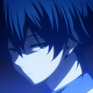 🕸 anime, anime boy, character, blue hair, anime style telegram sticker
