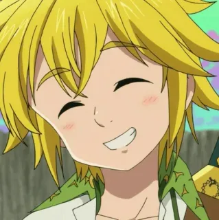 😄 Meliodas Seven Deadly Sins Anime, Lächeln, Manga, Blond, Fröhlich telegram sticker