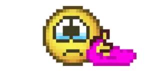 😢 Emoji, Huilend, Pixel art, Wijsvinger telegram sticker
