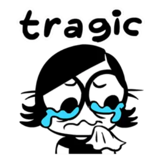 😢 tragic smutny, płacz, tragiczny, łzy, kreskówka, emocje telegram sticker