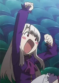💪 anime, girl, cute, celebrating, joyful telegram sticker