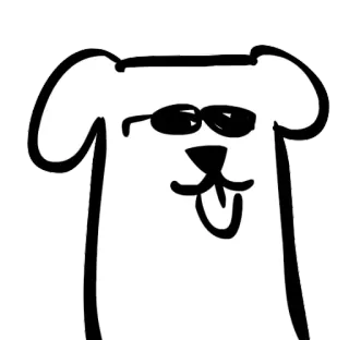 🐶 cachorro, desenho animado, óculos de sol, animal, legal, fofo, adesivo whatsapp sticker