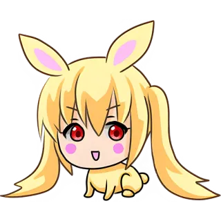 ☺️ Anime, Królik, Chibi, Słodkie, Kawaii telegram sticker