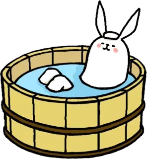 🐰 conejo, baño, tina, lindo, animal, relajante, kawaii telegram sticker