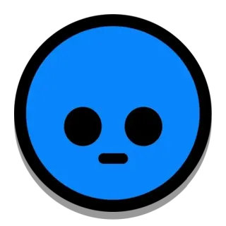 😐 이모지, 파란색, 미니멀리즘, 얼굴, 단순한, 아이콘 telegram sticker