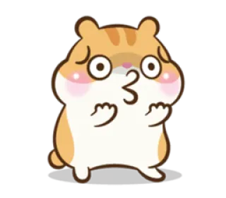 😳 仓鼠, 卡通, 可爱, 动物, 表情符号, 表情 telegram sticker