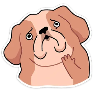 ⭐ chien, triste, contrarié, dessin animé, animal, chiot telegram sticker