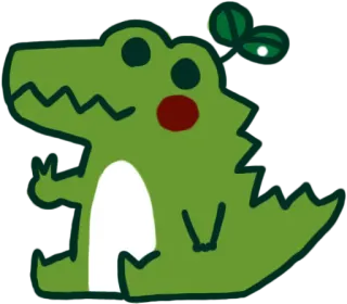 ✌️ kartun, binatang, hijau, buaya, lucu, karakter, ilustrasi telegram sticker