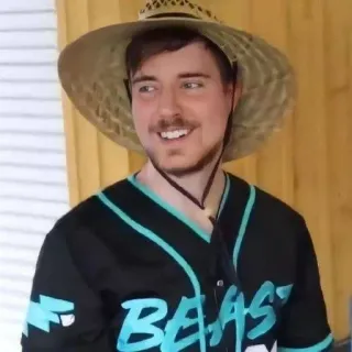 🌟 MrBeast BEAST mrbeast, youtube, hat, baseball jersey telegram sticker