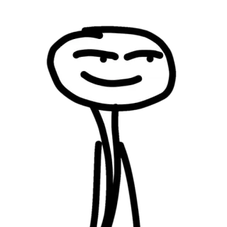😏 monigote, presumido, dibujos animados, minimalista, dibujo telegram sticker