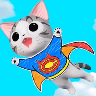 😺 Chi Chi's Sweet Home kot, anime, superbohater, słodki, kreskówka, koci, manga telegram sticker