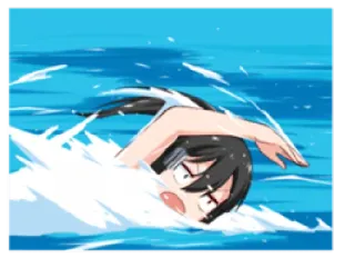 🏊 nuoto, anime, acqua, ragazza, sport, nuotare whatsapp sticker