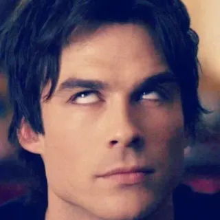 😑 Damon Salvatore The Vampire Diaries serial tv, pamiętniki wampirów, damon salvatore, śmieszna mina, uśmieszek, mężczyzna, aktor telegram sticker