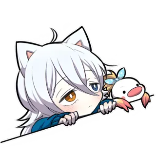 🥺 สาวหูแมว, อนิเมะ, มังงะ, น่ารัก, คาวาอิ, จิบิ telegram sticker