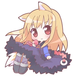 🐱 Anime, Chibi, Mignon, Kawaii, Renard, Fille telegram sticker