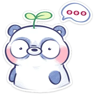 😳 sticker, panda, cute, animal, illustration, kawaii telegram sticker