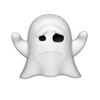 👻 鬼, 悲伤, 表情符号, 可爱, 哇, 万圣节 telegram sticker