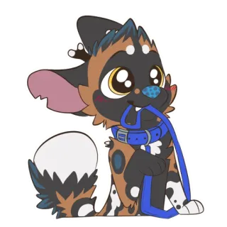 🐶 chiot, chien, mignon, animal de compagnie, animal, dessin animé, laisse whatsapp sticker