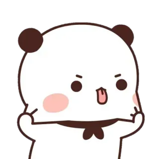 😝 Panda, Dessin animé, Mignon, En colère, Expression, Geste, Drôle whatsapp sticker