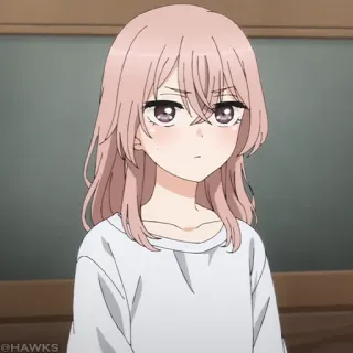 🎀 Marin Kitagawa My Dress-Up Darling anime, gadis, rambut merah muda, imut, manga telegram sticker