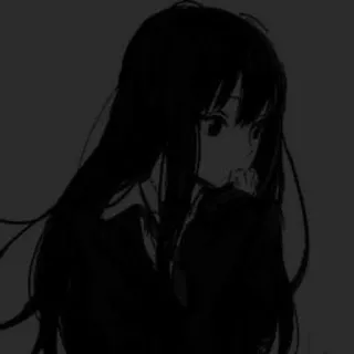 🖤 动漫女孩, 黑暗, 悲伤, 漫画, 情感 telegram sticker