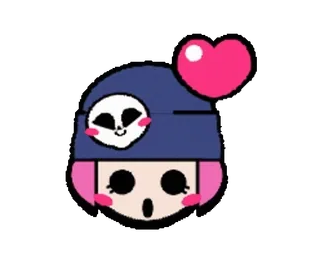😝 Penny Brawl Stars game, character, penny, skull, heart telegram sticker