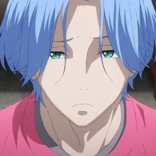 💎 Langa Hasegawa SK8 the Infinity anime, boy, sad, blue hair, green eyes, manga telegram sticker
