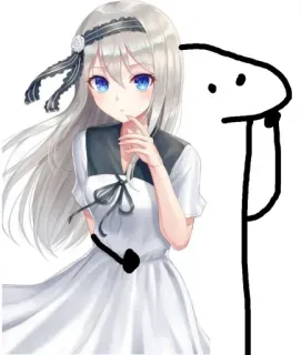 😍 Аниме, Девушка, Мультфильм, Персонаж, Искусство telegram sticker