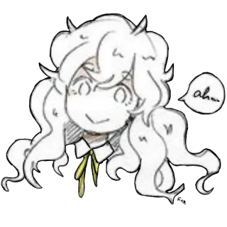 😅 ah... anime, chibi, sketch, cartoon, kawaii, cute telegram sticker
