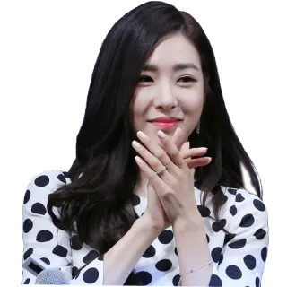 👏 wanita, potret, tersenyum, korea, rambut hitam, asia telegram sticker