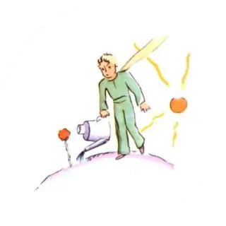 👑 The Little Prince El Principito, Antoine de Saint-Exupéry, libro infantil, príncipe, rosa, regadera telegram sticker