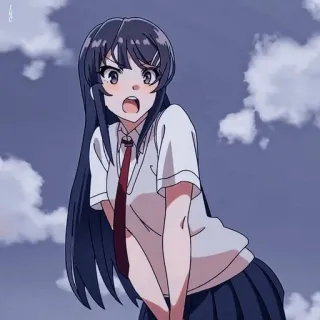 🐰 Mai Sakurajima Rascal Does Not Dream of Bunny Girl Senpai anime, girl, school uniform, cute, Mai Sakurajima telegram sticker