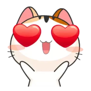 😍 猫, 愛, ハート, 目, かわいい, 漫画 telegram sticker
