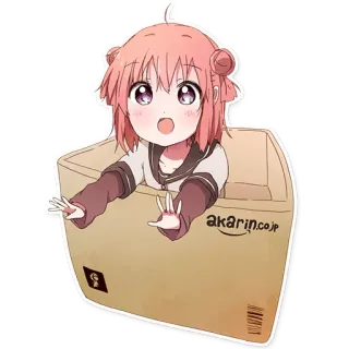 😄 akarin.co.jp Anime, Caixa, Menina, Bonito, Kawaii, Akarin telegram sticker