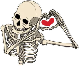 ❤️ โครงกระดูก, หัวใจ, ความรัก, กระดูก, กายวิภาคศาสตร์, วันวาเลนไทน์ telegram sticker