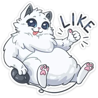 👍 LIKE cat, sticker, cute, gaming, thumbs up, like, animal telegram sticker