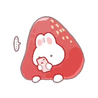 🍓 fofo, coelho, kawaii, animal, adesivo whatsapp sticker