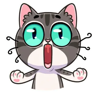 😡 kucing, hewan, stiker, kartun, terkejut, kaget whatsapp sticker