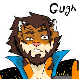 😨 Gugh Furry, Antropomórfico, Animal, Personagem, Expressão, Desenho animado, Sticker whatsapp sticker