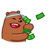 😄 bear, money, cash, rich, happy, finance telegram sticker