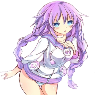 🔥 Anime, Dessin animé, Personnage, Mignon, Cheveux violets telegram sticker