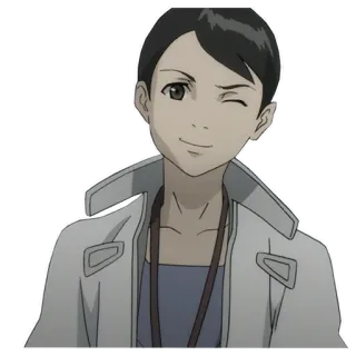 😉 Anime, Kobieta, Mrugnięcie, Postać, Ilustracja telegram sticker