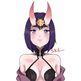 🥲 Fak... 애니메이션 소녀, 악마, 뿔, 눈물, 울음 telegram sticker