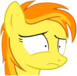 😟 pony, cartoon, animal, yellow, horse, sad, expression whatsapp sticker