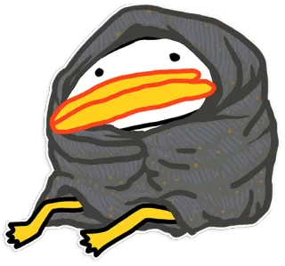 😔 duck, bird, animal, cartoon telegram sticker